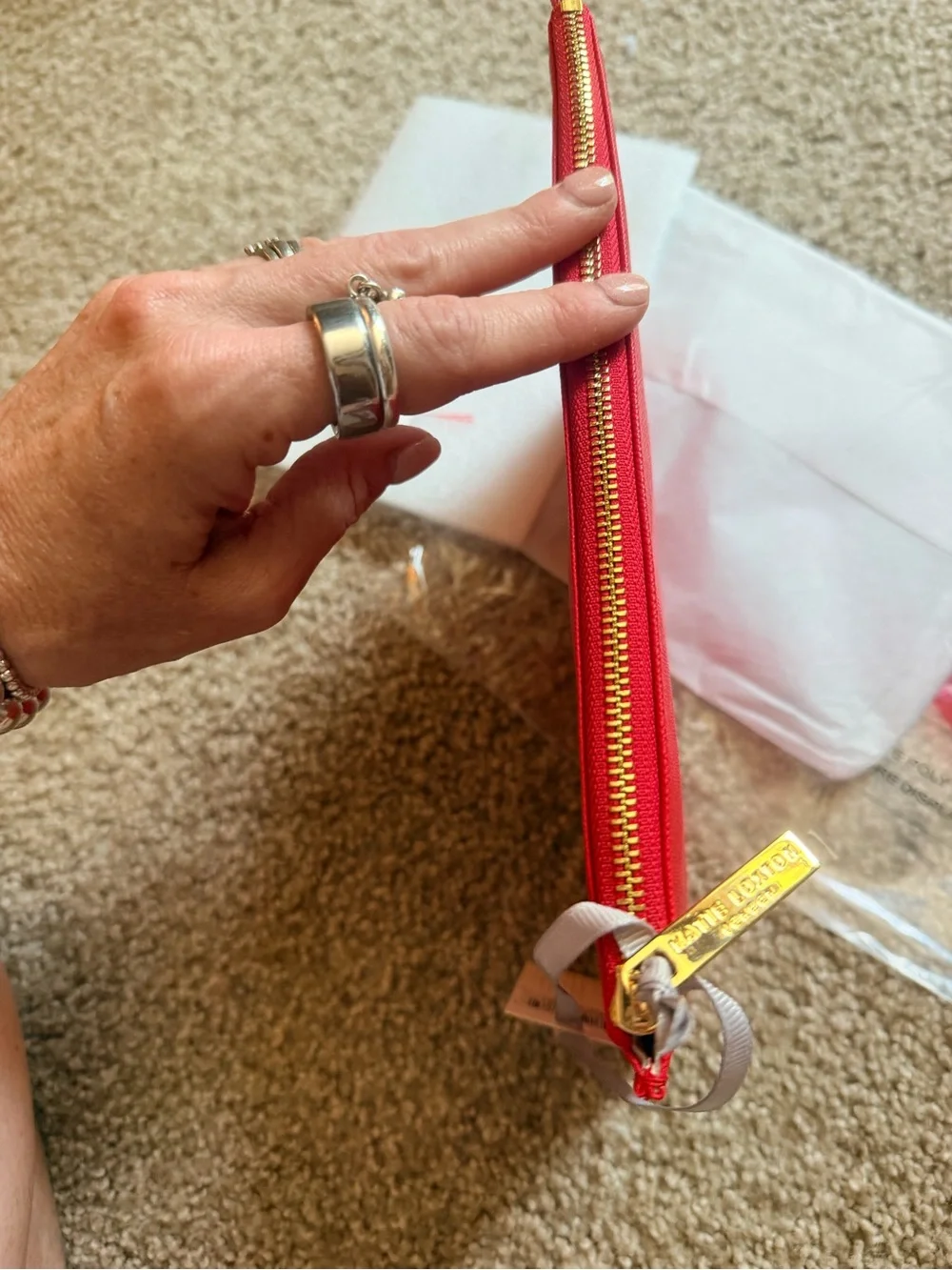 Red Holiday Zip Pouch Clutch - So Very Merry NWT